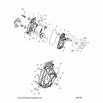 DRIVE TRAIN, CHAINCASE - S16CK6/CM6 ALL OPTIONS (600186)