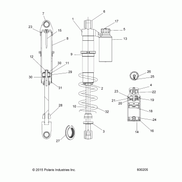 SUSPENSION, SHOCK, REAR TRACK, W/RES. - S18EFT8P ALL OPTIONS (600205)