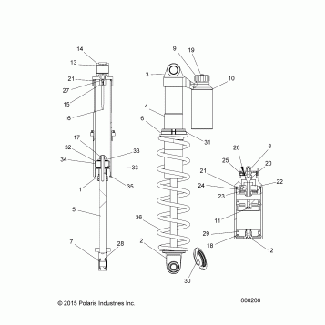 SUSPENSION, SHOCK, IFS W/RESERVOIR - S18EFT8P ALL OPTIONS (600206)