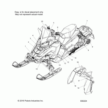 BODY, DECAL, SNOW CHECK OPT. (BLK/RED SIDE PANEL, BLK/PINK SIDE PANEL) - S17DCH6 (600224)