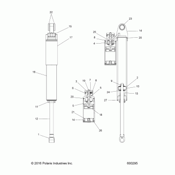 SUSPENSION, SHOCK, REAR TRACK - S19ELS8R ALL OPTIONS (600295)