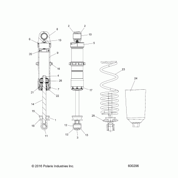 SUSPENSION, SHOCK, FRONT TRACK (7044404) - S18EER6PSA/PSL/PEL (600296)