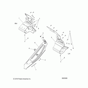 CHASSIS, CLUTCH GUARD and FOOTRESTS - S18DCH8PS ALL OPTIONS (600308)