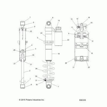 SUSPENSION, SHOCK, REAR TRACK (7044566) - S18DCH8PS (600335)