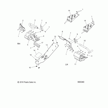 CHASSIS, CLUTCH GUARD and FOOTRESTS - S17CED5 ALL OPTIONS (600340)