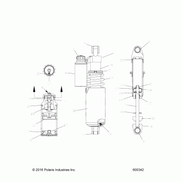 SUSPENSION, SHOCK, FRONT TRACK (BLACK) - S18DCH8PS (600342)