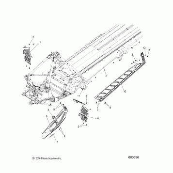 CHASSIS, CLUTCH GUARD and FOOTRESTS - S17EFN8/EFT8 ALL OPTIONS (600396)