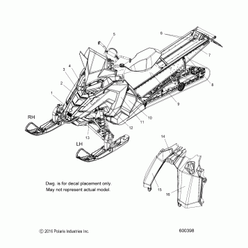 BODY, DECAL, SNOW CHECK SELECT (BLACK SIDE PANEL W/TITANIUM ACCENT, WHITE SIDE PANEL W/TITANIUM ACCENT) - S18EFT8P (600738)