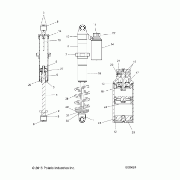 SUSPENSION, SHOCK, REAR TRACK - S18DDJ8PS ALL OPTIONS (600424)
