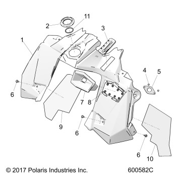 BODY, CONSOLE - S19FJB8/FJE8/FJP8 ALL OPTIONS (600582C)