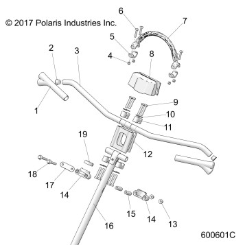 STEERING, HANDLEBAR MOUNTING - S19FJB8/FJE8/FJP8 ALL OPTIONS (600601C)