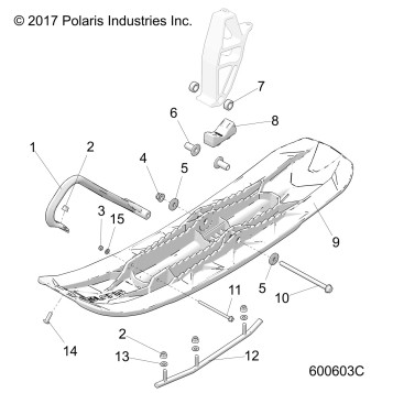 STEERING, SKI ASM.,PRO-FLOAT - S19FJB8P/FJE8P (600603C)