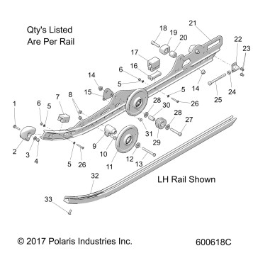 SUSPENSION, RAIL MOUNTING - S17CBA5 ALL OPTIONS (600618C)