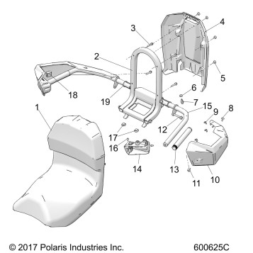 BODY, SEAT ASM., PASS. - S19FJE8 (600625C)
