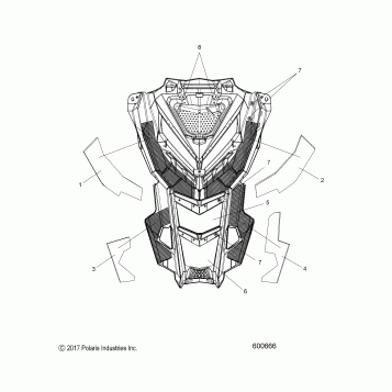 BODY, HOOD FOAM/FIBER - S18DCH8PS ALL OPTIONS (600666)