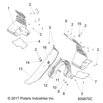 CHASSIS, CLUTCH GUARD and FOOTRESTS - S18FJB8/FJE8/FJP8 ALL OPTIONS (600670)
