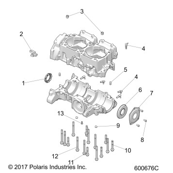 ENGINE, CRANKCASE - S19FJB8/FJE8/FJP8 ALL OPTIONS (600676C)
