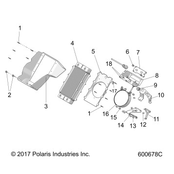 ENGINE, COOLING SYSTEM, RADIATOR/SHROUD - S19FJB8/FJE8/FJP8 ALL OPTIONS (600678C)