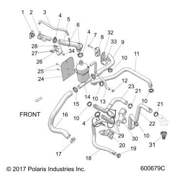 ENGINE, COOLING SYSTEM, BOTTLE/HOSES - S19FJB8/FJE8/FJP8 ALL OPTIONS (600679C)