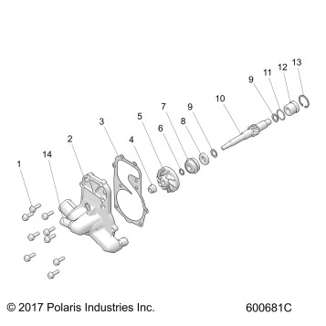 ENGINE, WATER PUMP - S19FJB8/FJE8/FJP8 ALL OPTIONS (600681C)