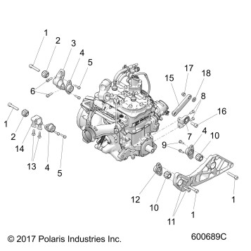 ENGINE, MOUNTING & LONG BLOCK - S19FJB8/FJE8/FJP8 ALL OPTIONS (600689C)