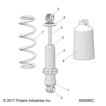 SUSPENSION, SHOCK, FRONT TRACK (SP) - S19FJB8 ALL OPTIONS (600690C)