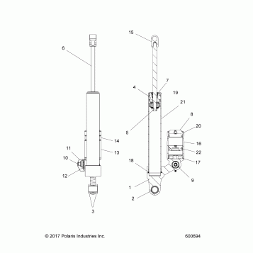 SUSPENSION, SHOCK, REAR TRACK (ADVENTURE, XC) - S19FJE8/FJP8 ALL OPTIONS (600694C)