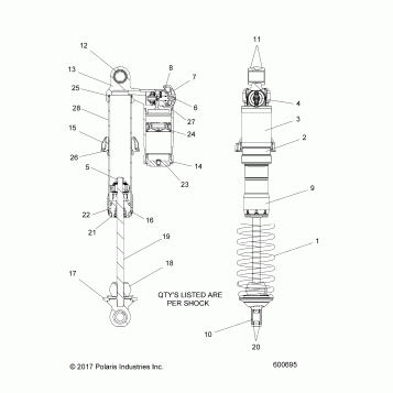 SUSPENSION, SHOCK, IFS (ADVENTURE, XC) - S19FJE8/FJP8 ALL OPTIONS (600695C)