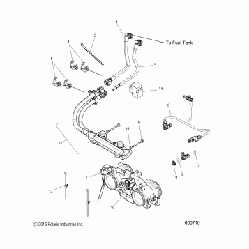 FUEL SYSTEM, RAIL, LINES and THROTTLE BODY - S18EFT8P ALL OPTIONS (600710)