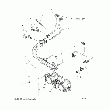 FUEL SYSTEM, RAIL, LINES and THROTTLE BODY - S18ELS8P ALL OPTIONS (600146)