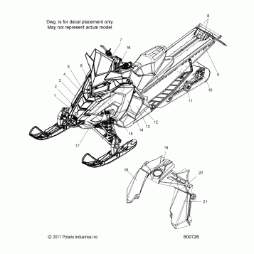 BODY, DECAL, SNOW CHECK RETRO, MDNITE BLU W/RED,WHITE ACCENT - S18ELS8P (600726)