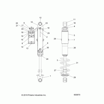 SUSPENSION, SHOCK, IFS (7045064) - S19DDH8RS SNOW CHECK (600870)