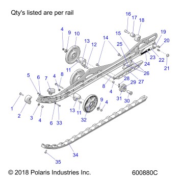 SUSPENSION, RAIL, LH/RH - S19EKP8PS/PSL (600880C)