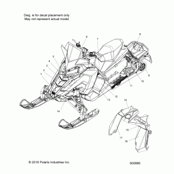 BODY, DECAL, BLK/TITNM AND BLK/LMSQZ OPTION - S19DCL6PS/PEM (600886)