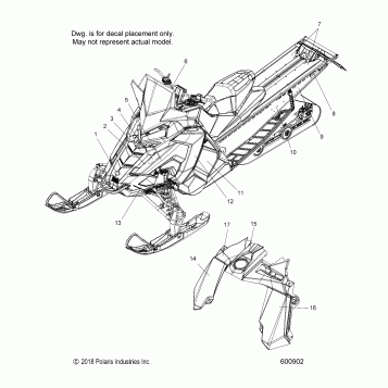 BODY, DECAL, SNOW CHECK, GLOSS BLACK W/GOLD ACCENT SIDE PANEL - S19ELS8R (600724)