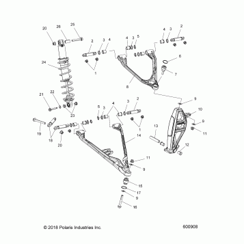 SUSPENSION, CONTROL ARMS, SHOCK MNTG, and SPINDLE - S20EFT8PS/EFN8PS (600908)