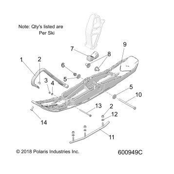 STEERING, SKI ASM. - S19DDH8RS ALL OPTIONS (600949C)