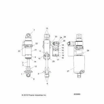 SUSPENSION, SHOCK, FRONT TRACK (7044878) - S21EDE8RS (600969)