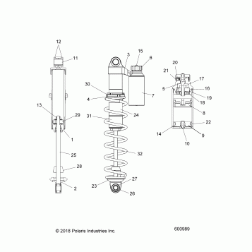 SUSPENSION, SHOCK, IFS W/RESERVOIR - S22EFA8RS/EFB8RS (600989))