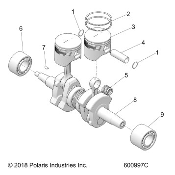 ENGINE, PISTON and CRANKSHAFT - S19FJB8/FJE8/FFJP8 ALL OPTIONS (600997C)