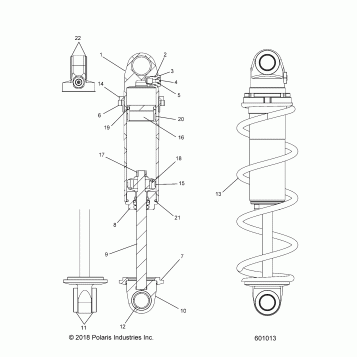 SUSPENSION, SHOCK, FRONT TRACK (BLACK COIL OVER) - S22EFA8RS/EFB8RS (601013)