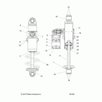SUSPENSION, SHOCK, FRONT TRACK - S20EFT8PS/EFN8PS (601220)