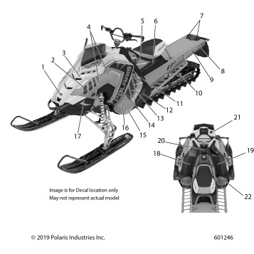 BODY, DECAL, SNOW CHECK, BLACK SIDE PANEL W/BLUE ACCENT - S20EHM8PS (601246)