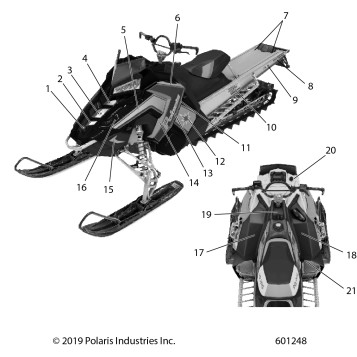 BODY, DECAL, SNOW CHECK, MIDNIGHT BLUE SIDE PANEL W/STAR ACCENT - S20EHM8PS (601248)