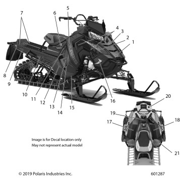 BODY, DECAL, SNOW CHECK, BLACK SIDE PANEL W/BLUE ACCENT - S20EFS8PS (601287)