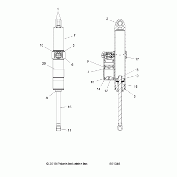 SUSPENSION, SHOCK, REAR TRACK (7045297) - S20EKL8RS (601346)