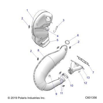 ENGINE, EXHAUST - S20EDP8PS ALL OPTIONS (C601356)