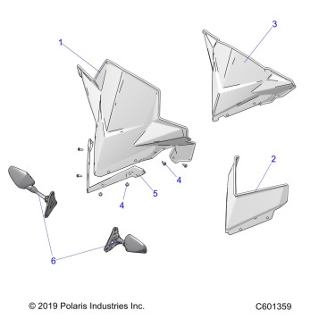 BODY, WINDSHIELD AND MIRRORS - S21EDE8RS ALL OPTIONS (C601359)