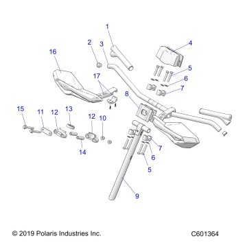 STEERING, UPPER and HANDLEBAR ASM. - S21EDE8RS ALL OPTIONS (C601364)