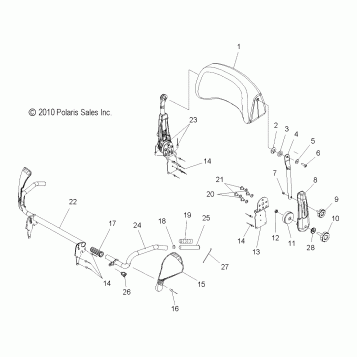 BODY, BACKREST and GRABHANDLE, PASSENGER - S11PT7FSL (49SNOWBACKREST11600IQLXT)